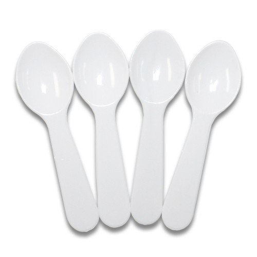 3'' White Plastic Taster Spoons (100)
