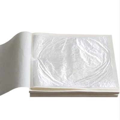 Gold leaf company Leaf Silver Leaf, 99.9% Pure Silver Leaf 50pcs 4 x 6 Inch for Sweets Deco,Cake Baking