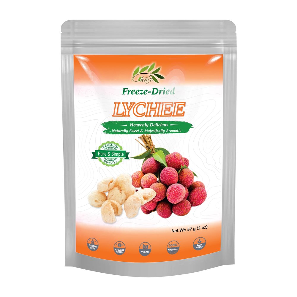 CHAVI Freeze-Dried Lychee - 2 Oz - Healthy 1 Ingredient Superfood Supersnacks - No Added Sugars or Preservatives - Non-GMO, Vegan, Gluten-Free