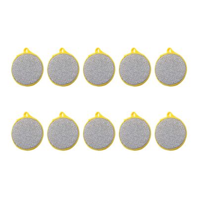 10 Pcs Durable Scrub Scouring Sponge Microfiber Scouring Scrubber Round Dish Washing Sponge Scrubber for Cleaning Dishes Pots, Random Color