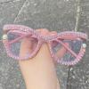 Trendy Rhinestone Square Reading Glasses For Women bling Diamond Glasses Frame UV400 Ladies Anti Blue Lgiht Party Eyewear (pink, 2, multiplier_x) view 2