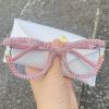 Trendy Rhinestone Square Reading Glasses For Women bling Diamond Glasses Frame UV400 Ladies Anti Blue Lgiht Party Eyewear (pink, 2, multiplier_x) view 4