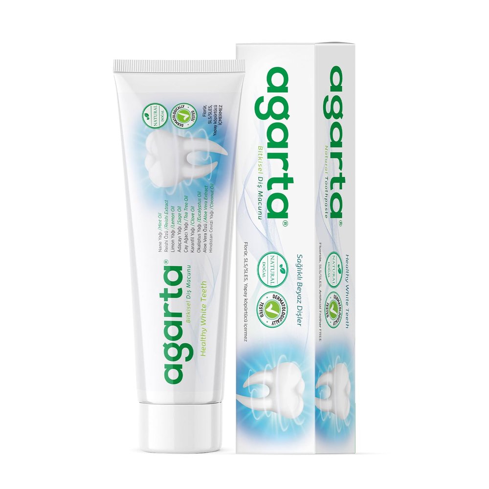 Agarta Natural Herbal Extract Toothpaste 100 ml, SLS, SLES, PARABEN Free, 100% Herbal Formula, Strong WHITENING Effect, Sensitive Teeth, Breath Refreshing, Best Herbal Flavor