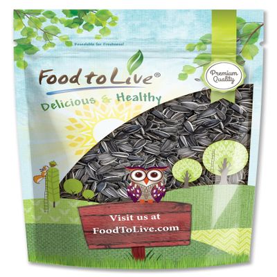 Food to Live Raw Sunflower Seeds in Shell, 1 Pound  Fresh, Crunchy and Nutty Snack for on-the-go, Preservative-free, Great Source of Protein, Fiber, Minerals & Vitamins. Whole Unhulled Seeds.