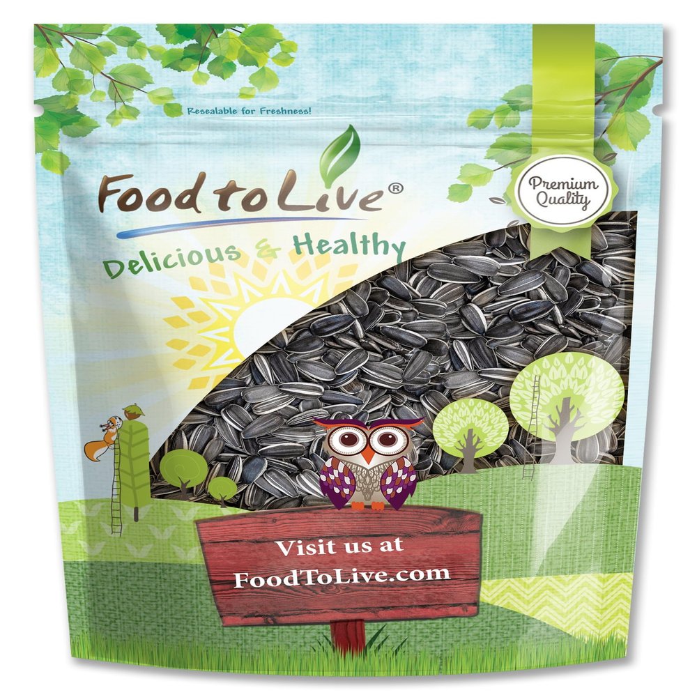 Food to Live Raw Sunflower Seeds in Shell, 1 Pound  Fresh, Crunchy and Nutty Snack for on-the-go, Preservative-free, Great Source of Protein, Fiber, Minerals & Vitamins. Whole Unhulled Seeds.