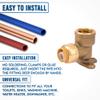 90 Degree Drop Ear Elbow, Push Fit Plumbing Fittings, Push-to-Connect, 1/2" x 1/2" NPT Female Adapter with Disconnect Clip, No Lead Brass for PEX, PE-RT, CPVC Pipe - Pack of 10 view 4