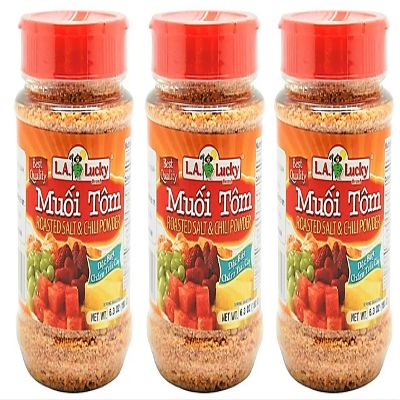 3 Packs - Roasted Shrimp Salt Chili Powder - Muoi Tom - 6.3 Oz per Bottle with 3 Bottles per Order