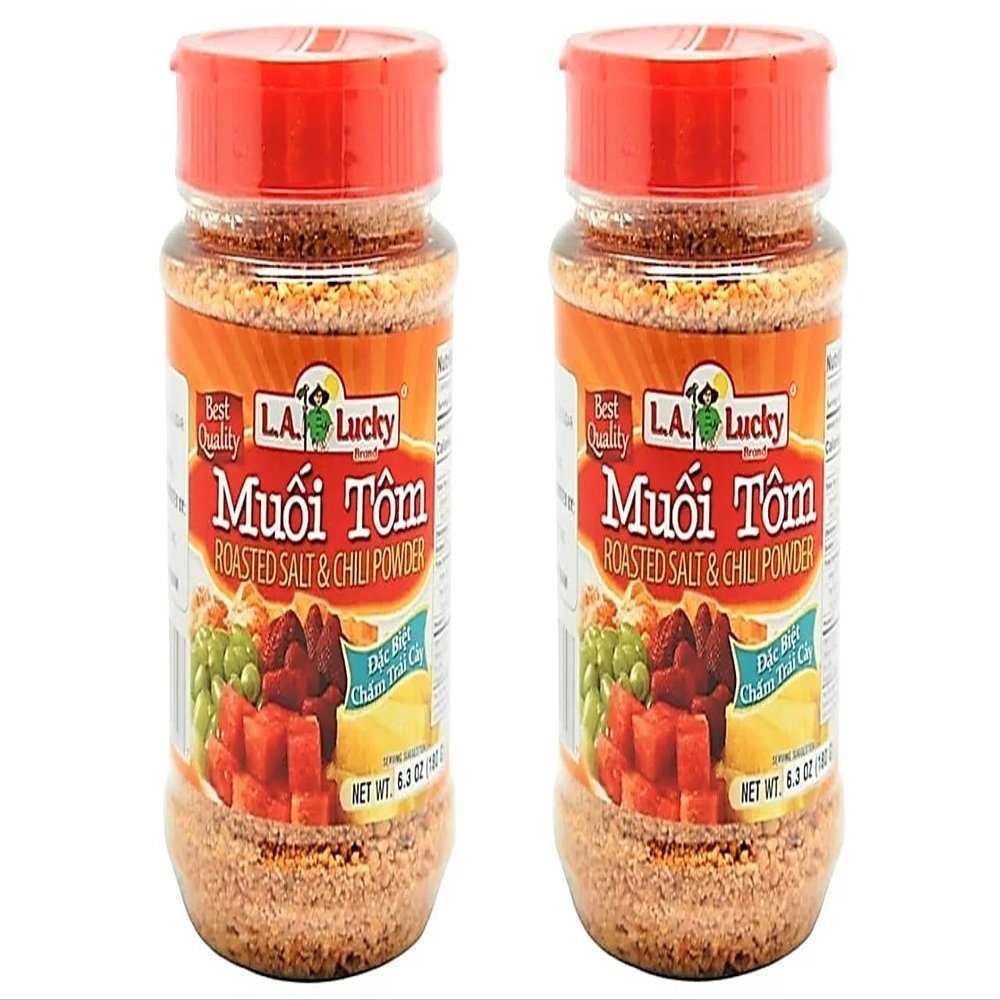 2 Packs - Roasted Shrimp Salt Chili Powder - Muoi Tom - 6.3 Oz per Bottle with 2 Bottles per Order