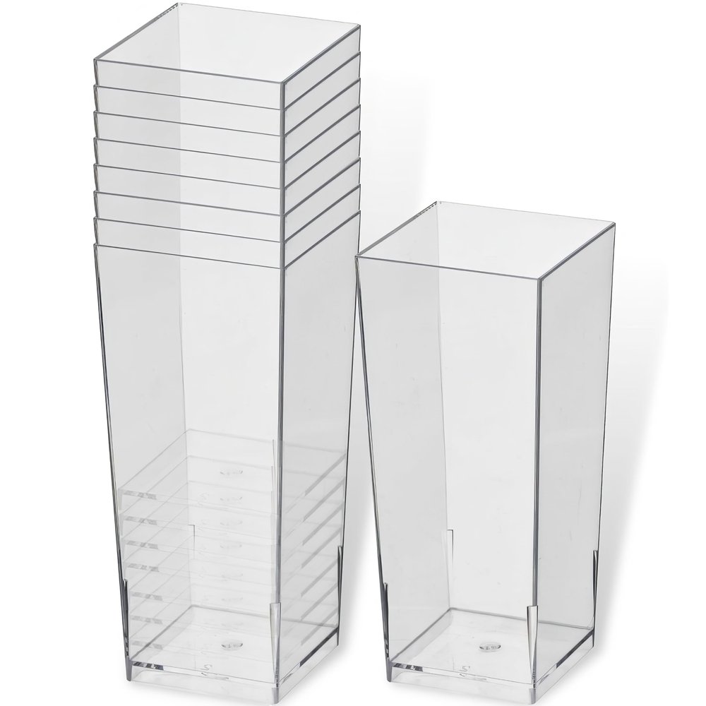 Blue Sky MiniWare Clear Ultra Tall Square Shot Cups - 3 oz | 8 Count - Perfect for Cocktails, Mixed Drinks, and Entertaining