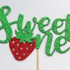 Glitter Strawberry Sweet One cake Topper-BirthdayBoys and girls Baby Shower and Tropical PartySummer Fruits Theme Dessert cake Picks Decoration Supplies (sweet one) view 4