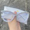 mincl Cat Eye Rhinestone Reading Glasses Bifocal Reading Glasses for Women Stylish bling Magnifying Blue Light Readers (white, 3, multiplier_x) view 2
