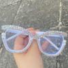 mincl Cat Eye Rhinestone Reading Glasses Bifocal Reading Glasses for Women Stylish bling Magnifying Blue Light Readers (white, 3, multiplier_x) view 4