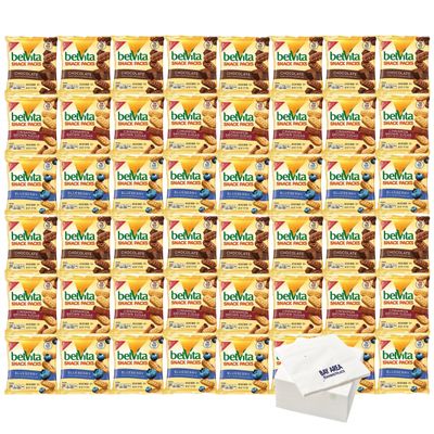 Belvita Breakfast Biscuits Bite-Size, Variety, 1 oz snack packs (Pack of 36) with Bay Area Marketplace Napkins