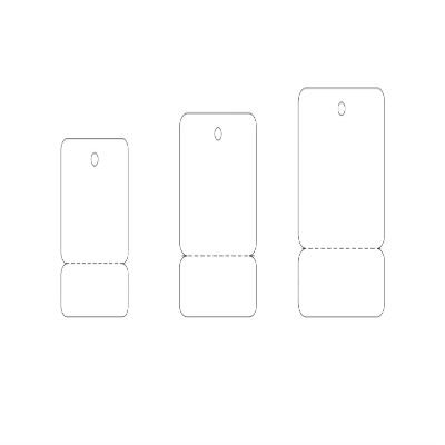 100 Perforated Hang Tags: Rectangular Blank Tags Price Tag with Tear Off Section (Large (2.25" x 3.20"), White)