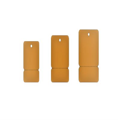 100 Perforated Hang Tags: Rectangular Blank Tags Price Tag with Tear Off Section (Medium (2.0" x 2.85"), Kraft Brown)