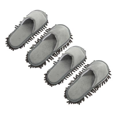 CHILDWEET 2Pairs Reusable Mop Slippers with Chenille Material Soft and Convenient Floor Cleaning Shoe Covers for Home Cleaning Tasks Fits Medium Feet