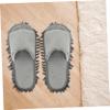 CHILDWEET 2Pairs Reusable Mop Slippers with Chenille Material Soft and Convenient Floor Cleaning Shoe Covers for Home Cleaning Tasks Fits Medium Feet view 3