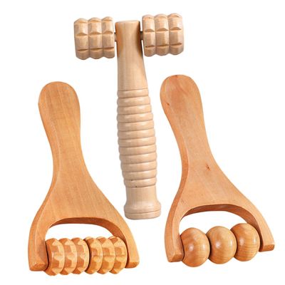 Beatifufu Wooden Massage Roller Tool for Foot Neck and Shoulder Relief Handheld Body Massager for Muscle Relaxation and Acupressure Therapy 15X8X3 Inches