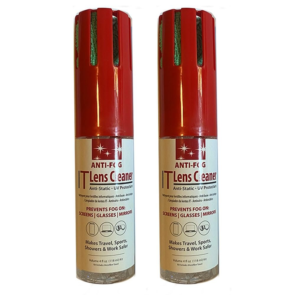 2 Pc Lens Cleaner Anti-Fog Spray Mask Defogger Goggles Glasses Uv Protectant 4oz Instant Cleaning Powerful Liquid Formula Screens Mirrors Anti-Static Uv Protectant Prevents Fogginess Clear View Phone