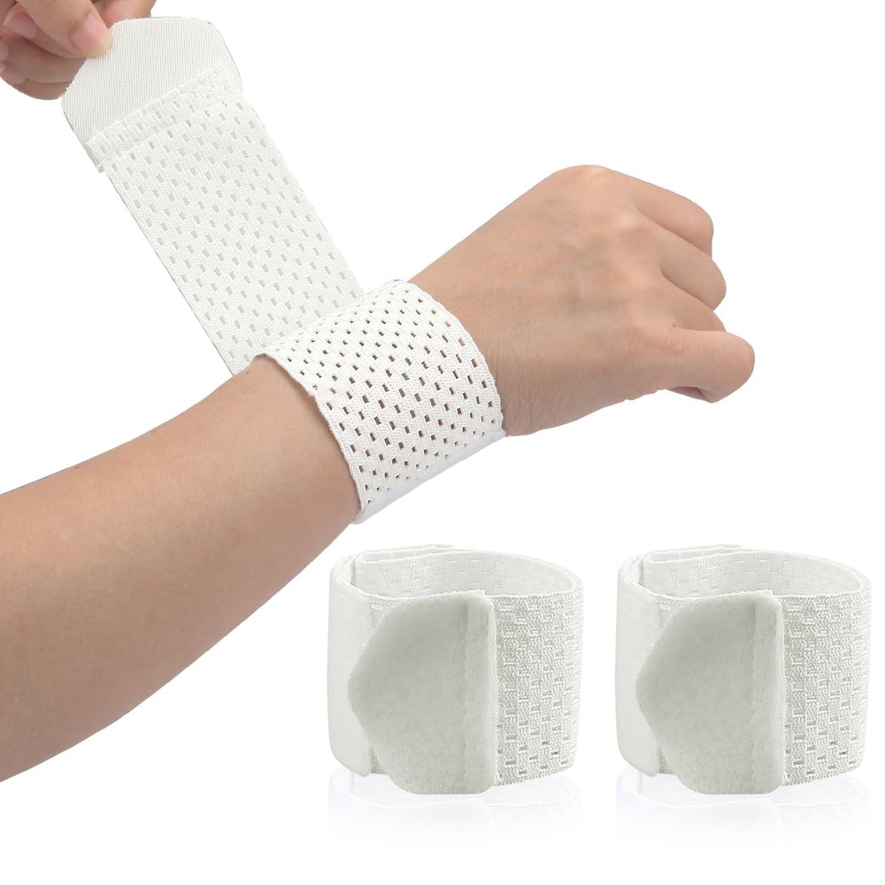 2 Pcs Carpal Tunnel Wrist Brace, Ultra Thin Compression Support Strap, Adjustable Wrist Strap, For Weightlifting, Tennis and Fitness, Suitable for Teenagers and Women (White)