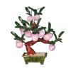 Artificial Trees Fake Plants Jade Pan Peach Bonsai Jade Faux Tree Jade Carving Crafts Perfect for Office Home Decoration Chinese Bonsai Ornaments Simulated Pine view 1