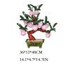 Artificial Trees Fake Plants Jade Pan Peach Bonsai Jade Faux Tree Jade Carving Crafts Perfect for Office Home Decoration Chinese Bonsai Ornaments Simulated Pine view 2