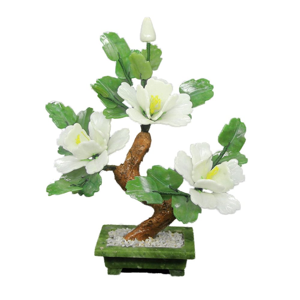 Artificial Trees Tabletop Peony Bonsai Tree Jade Bonsai Ornaments Creative Peony Flower Bonsaifor Home Office Table Decor Chinese Feng Shui Decoration Simulated Pine