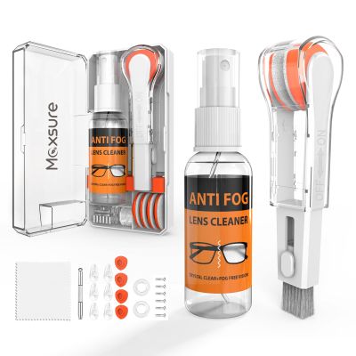Glasses Cleaner Kit,Eyeglass Repair Kit- Eyeglass Cleaner |24H Anti Fog Lens Cleaner Spray| Microfiber Cleaning Cloth|3 in 1 Screwdriver| 6 Silicone Eyeglass Nose Pads with Screws| 2 Glasses Ear Grip