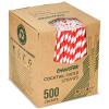 [500 Counts] Chunspak 5.75 inch Disposable Red White Striped Small Paper Straws for Cocktail, Coffee and Short Drinks - Eco-friendly view 1