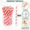 [500 Counts] Chunspak 5.75 inch Disposable Red White Striped Small Paper Straws for Cocktail, Coffee and Short Drinks - Eco-friendly view 2