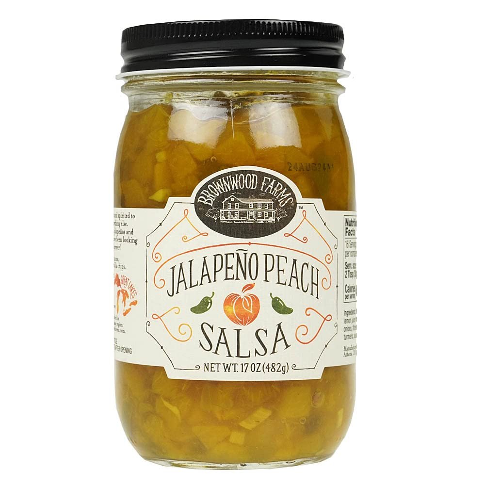 Brownwood Farms Fruit Salsa, Sweet and Fruity, Made in Small Batches, From the Great Lakes Region (Jalapeno Peach)