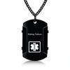 AMRECH Medical Alert ID Necklace for Men,Laser Engraved Kidney Failure Stainless Steel Tag Pendant Necklaces Emergency Identification First Aid-Customizable view 1
