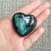1pc Moonstone Crystal Labradorite Palm Stone Healing Quartz Gemstone Worry Stone Heart Shape for Jewllery Making Therapy view 3