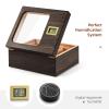 Cigar Humidor, Modern Glass Top Cedar Humidor Cigar Box with Digital Hygrometer, Humidifier, Handcrafted Cedar Wood Tray and Divider, Cigar Case Holds 25-50 Cigars, Cigar Accessories for Men view 4