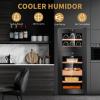 Electric Cigar Humidors Cooling, Heating Control System, Electronic Humidor Cabinet with Spanish Cedar Wood Shelves & Hygrometer Airtight Cigars Container (4 Layers 200 Capacity) view 2