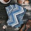 Savannan Kitchen Dish Cloths, Nautical Watercolor Wave Stripes Zigzag Geometric Pattern Blue Ultra Soft Absorbent Dish Towels for Drying Dishes Quick Drying Towels Dish Rags 4 Pack view 2