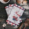 Savannan Kitchen Dish Cloths, Independence Day Land of The Free Gnome Flag Balloon Wood Red Blue Plaid Ultra Soft Absorbent Dish Towels for Drying Dishes Quick Drying Towels Dish Rags 3 Pack view 2
