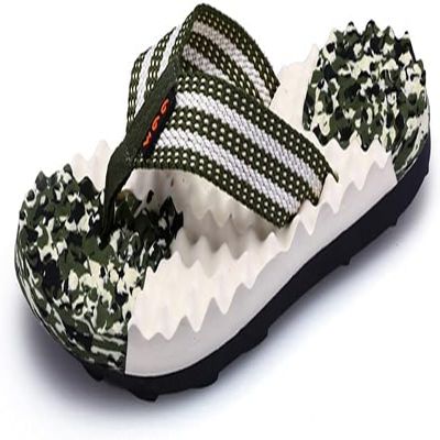 LUXRUB Massage Flip Flops Men Women Acupressure Sandals Foot Open Toe Reflexology Slippers Summer Beach Shoes Promote Blood Circulation Plantar Fasciitis Relief (Color : Green, Size : 7)