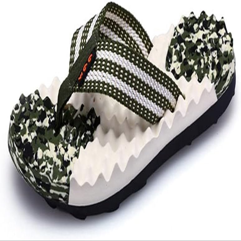 LUXRUB Massage Flip Flops Men Women Acupressure Sandals Foot Open Toe Reflexology Slippers Summer Beach Shoes Promote Blood Circulation Plantar Fasciitis Relief (Color : Green, Size : 7)