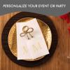 Linen-Feel Mongrammed Napkins Paper, 50-Pack 12" x 17" Gold Foil Letter X Napkins Disposale, Initial Guest Towels For Wedding, Bathroom, Party, Baby Shower, Or Event view 2