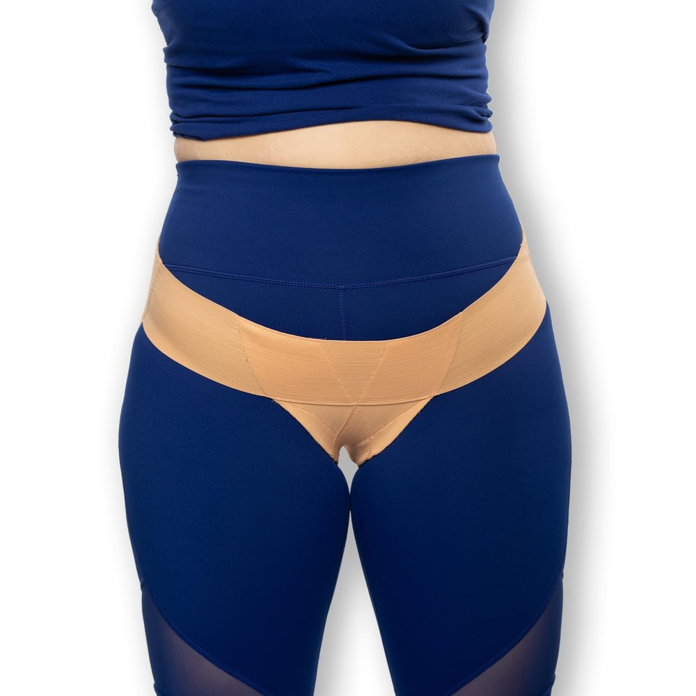 Femme Jock Pelvic Support Belt for Women | Pregnancy & Postpartum Uterus Girdle | SPD, Bladder Support, Vulvar Varicosities Relief | Low Waist - Sapphire Blue (Large - Brief size 28 fits waist up to 34 inches)
