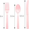 DecorRack Plastic Cutlery Set, Pink Colored Plastic Silverware Sets for Parties, 240 Piece Bulk Heavy Duty Utensils (Pink, 240 Pieces) view 3