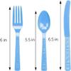DecorRack Plastic Cutlery Set, Light Blue Colored Plastic Silverware Sets for Parties, 240 Piece Bulk Heavy Duty Utensils (Light Blue, 240 Pieces) view 3
