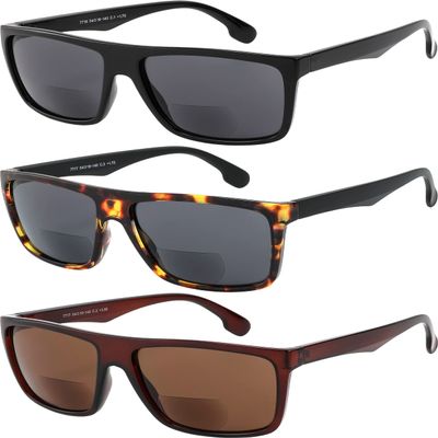 Yogo Vision Bifocal Reading Sunglasses for Men and Women-Classic, Retro Style UV400 Sun Protection Outdoors Readers Eyewear +1.25
