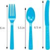 DecorRack Plastic Cutlery Set, Turquoise Colored Plastic Silverware Sets for Parties, 240 Piece Bulk Heavy Duty Utensils (Turquoise, 240 Pieces) view 3