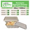 EcoQuality 40oz Disposable Bowls with Fiber Lids - Rectangular Compostable Sugarcane Fiber Biodegradable Paper Bowls Eco-Friendly Take Out Food Storage Containers, Microwave Safe, Meal Prep (250 PACK) view 2