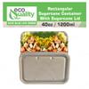 EcoQuality 40oz Disposable Bowls with Fiber Lids - Rectangular Compostable Sugarcane Fiber Biodegradable Paper Bowls Eco-Friendly Take Out Food Storage Containers, Microwave Safe, Meal Prep (250 PACK) view 4