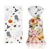 Ai-Fun 100 Packs Holidays Cellophane Bags Plastic Candy Treat Bags Gift Pack Goodie Bag with Twist Ties for Halloween, Christmas, Valentine's Day Party Favors (Halloween) view 3