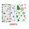 Ai-Fun 100 Packs Holidays Cellophane Bags Plastic Candy Treat Bags Gift Pack Goodie Bag with Twist Ties for Halloween, Christmas, Valentine's Day Party Favors (Christmas) view 2