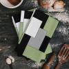 Savannan Kitchen Dish Cloths, Abstract Color Block Green Gray Black Modern Art Ultra Soft Absorbent Dish Towels for Drying Dishes Quick Drying Towels Dish Rags 2 Pack view 2